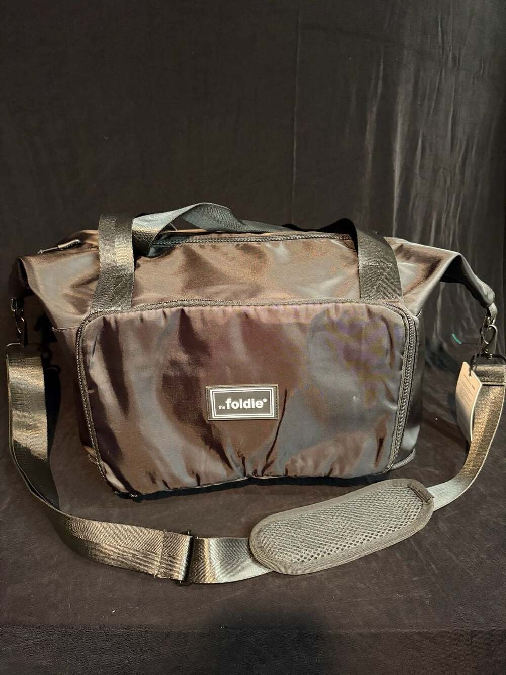 The Foldie 40L Foldable Expandable Travel Duffel Bag Black